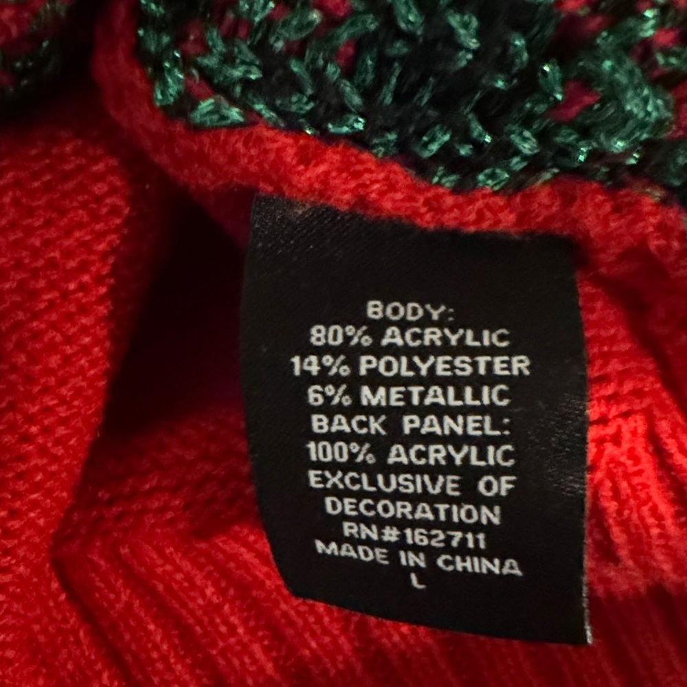 32 Degrees UGLY Red and Green Llama Sweater - Picture 9 of 12